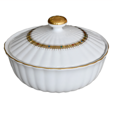 SAWATOUKI 佐和陶瓷 金彩果子盅 15 x 6cm 600ml, 白色 + 金色, 1個