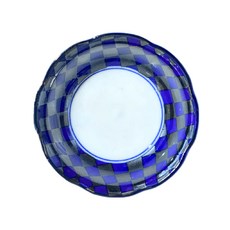 寶藍市松高台缽-日本製 12cm寬 5.5cm高 容量200mL, 寶藍市松, 1個