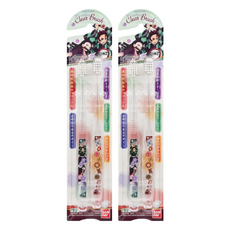 BANDAI 牙刷 透明柄 鬼滅之刃 適用年齡 6~12歲 毛硬度-中毛, 2支, 2組