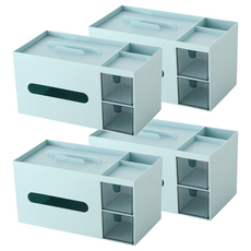 Mass 實用美學多功能桌面收納盒 23 x 11.7 x 12cm 藍色 4個