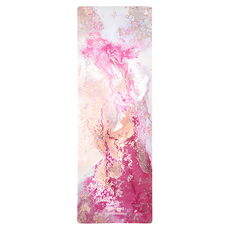 sugarmat 麂皮絨天然橡膠瑜珈墊 追夢者 173 x 61 x 0.3cm 舒適止滑 方便攜帶, 1個, 粉紅色