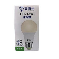 Dr.Bright 亮博士 LED球泡燈 13W, 自然光, 1個