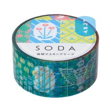 KING JIM HITOTOKI SODA 透明PET卷狀膠帶 20mm x 4m, 復古, 1捲