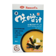 味榮 豐原名物 味噌汁 百年味噌老舖 佐餐午茶宵夜 即沖即飲 台灣米使用 全素 3食入, 73.5g, 1盒