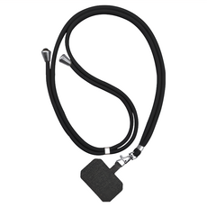 葉子小舖 手機掛繩 附夾片 加粗款 10mm 黑色, 1個