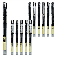 PENROTE 筆樂 915直液式針型鋼珠筆, 黑色, 12支