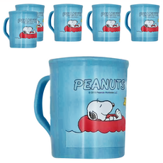 PEANUTS 史努比 單耳水杯 泳圈 SP-921-10, 藍色, 6個