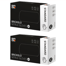 BRICKGLO 標準型合成橡膠手套 100入, XS, 黑色, 2盒