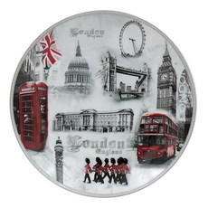 London Plate with Stand 倫敦盤子, 倫敦 白色, 1個