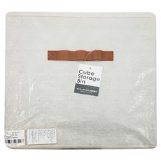 SHIMOYAMA 木質收納架用平口抽屜式收納 盒皮革把手, 1個, 米色