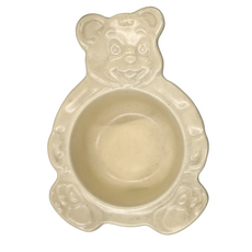 韓國手工製小熊碗 19x14xH5.5cm 陶瓷, 霧面燕麥米, 1個