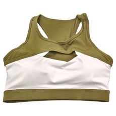 歐美裸感緊身立體包覆撞色運動內衣 - S