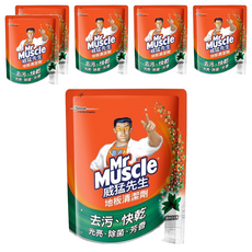 Mr Muscle 威猛先生 地板清潔劑補充包 清新檸檬, 1.8L, 6包