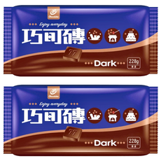 77 巧可磚 黑巧, 228g, 2包