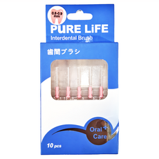 PuRE LiFE 寶淨 纖柔護齒可替換牙間刷毛 基本款SS PLT-03 0.8~0.9mm 粉紅色, 10支, 1包