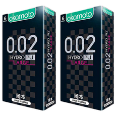okamoto 岡本 0.02水性聚氨酯大碼 衛生套, 2盒, 6入