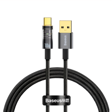 Baseus 倍思 探索者系列 智能斷電 Type-C 轉 iPhone 20W 快充數據線, 黑色, 1條, 2m