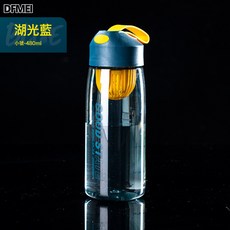 DFMEI 耐高溫戶外運動水杯學生隨手杯帶刻度直飲塑料杯子, 1個, 1L, 藍色-480ml:sku爲準
