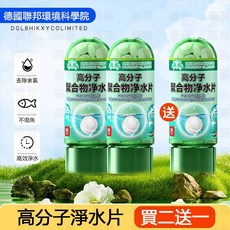 高分子淨水片 魚缸淨水片 除氯水去黃水 除藻 淨化水質 變清澈 去綠水 無毒, 1個, 買2送1速凈水不傷魚, 120ml