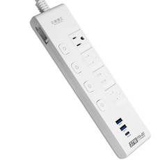 MAX STAR 快速充電延長線 5開4插 37W PD QC充電 1.2m, 白色, 1個
