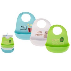 luvable friends 嬰幼兒矽膠立體圍兜 3入組, 1個