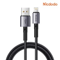 Mcdodo 麥多多 TR USB A型-Lightning 8 Pin 快速充電線, 黑色, 1.2m, 1個
