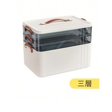 棒棒家居 手提醫藥箱 急救箱 藥品收納 手提收納盒, 1個, 三層 (一張訂單限購1個)