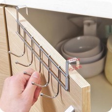 KG廚房櫥櫃門專用五連掛鈎 收納架, 1個, 收納五連掛鈎 超強承重 一物多用A節省空,竈臺不亂瞭: 旂艦級五連鈎 2個裝