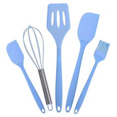 耐高溫矽膠烘焙工具, 藍色5件套彩盒裝, 1套