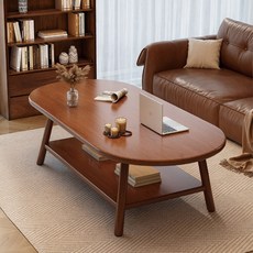 雙層置物 咖啡桌 120cm*60cm*52cm, 煙霞胡桃色, 1件