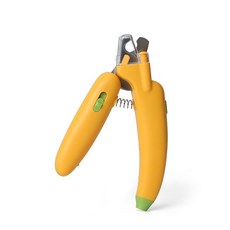 香蕉寵物指甲剪 貓咪狗狗指甲刀 帶燈防飛濺磨甲器 貓狗用品, 1個, 香蕉紫燈款-黃色