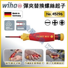 WIHA 德國 絕緣 彈夾式替換起子 4件組 NO.45296 耐壓1000V, 1個