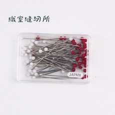 【織室縫紉所】日本原裝進口 紅白珠針 0.5mm 極細, 1個