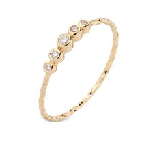 마리아블랙 알리 14K 리사이클 옐로 골드 랩 다이아몬드 링