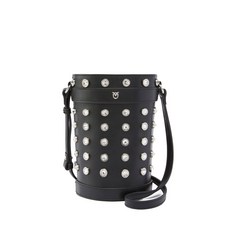 핀코 크리스털 장식 레더 버킷 백