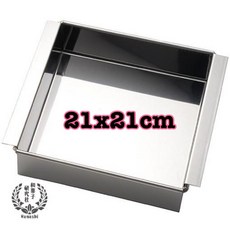 日本原裝進口 ENDO 18-8不鏽鋼正方羊羹模/玉子豆腐器(關東型) 15/18/21/24/27/30cm, 1個, 21cm