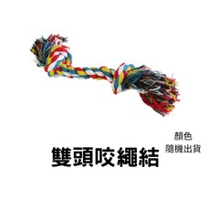 寵物耐咬棉繩玩具 - 多款造型,安全耐用,清潔牙齒,狗狗互動玩具, 雙頭咬繩結, 1個