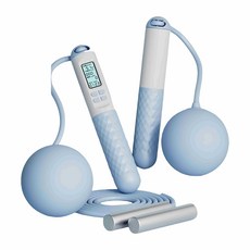 計數負重跳繩,有繩無繩雙模式,成人兒童健身運動訓練專業跳繩, 第八代 5鍵【藍色】負重小球, 1個