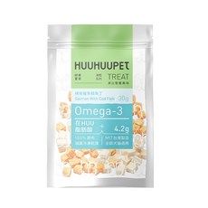 HUHUUPET 呼呼寶貝 犬貓凍乾 寵物零食, 1個, 稀有鮭魚鱈魚丁, 鮭魚鱈魚