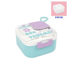 F4 寶寶外出輔食碗套裝:便攜餐盒 兒童多功能餐具組 雙層保溫飯盒, 1個