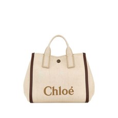 끌로에 로고 프린트 토트 백