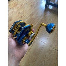 Camekoon齒輪比6.3:1 海水船釣鐵板帶線規30/35k大拉力鼓捲, 1個, 海軍藍握丸,300左手