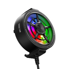 S60手機散熱器風扇製冷炫彩燈光背夾遊戲降溫神器, 1個, 無規格, S60黑色(大風力)