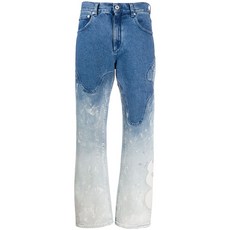 오프화이트 블리치 패널 데님 진