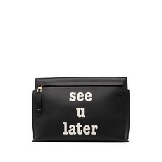 로에베 중고 2017 Calfskin Anagram See U Later T Pouch clutch bag