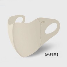 DFMEI 膠原蛋白防曬口罩女防紫外線輕薄透氣騎行開車高顏值護眼角口罩, 17.5 x 9.5cm, 米月白:均碼
