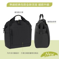 LASSIG 德國時尚完美大開口後背媽媽包, 黑色