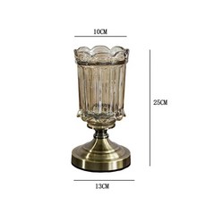 【開發票/統編】歐式古典 客廳餐桌插花擺件 手工吹製晶透瓶身 防漏設計花藝佈置, 古銅花瓶小號(可蓄水)