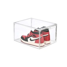 全透明收納盒 側開磁吸式展示櫃 34x19x26cm 適用於包包鞋子收納, 1個, 全透明 正開磁吸鞋盒1個裝,34cmx19cmx26cm