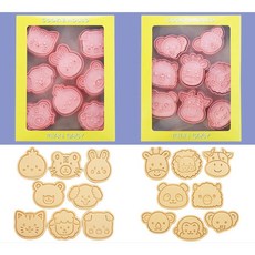 小動物餅乾模具 黏土壓模 8款動物造型, 1個, A+B, 16件套, N/A